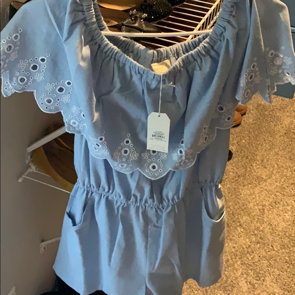 Super cute blue mudpie romper size s